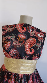 Crep regal Negru Paisley Frez/Grena VOAL1055